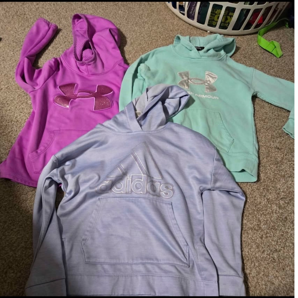 Under Armour Kids Purple and Mint Hoodies